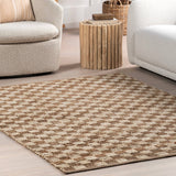 Aneira Checkered Jute Area Rug: Natural / Rectangle / 9' x 12'