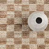 Aneira Checkered Jute Area Rug: Natural / Rectangle / 9' x 12'