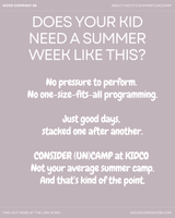 SUMMER (UN)CAMP with KIDCO - More Info