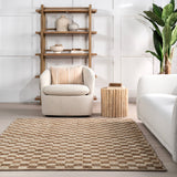 Aneira Checkered Jute Area Rug: Natural / Rectangle / 9' x 12'