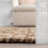 Aneira Checkered Jute Area Rug: Natural / Rectangle / 9' x 12'
