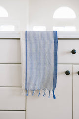 Ivory Blue Tribeca Hand Towel
