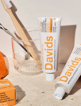 Davids kids + adults nano-hydroxyapatite premium toothpaste / orange vanilla