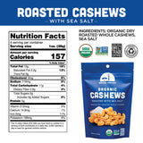 Organic Roasted Cashews with Sea Salt: 4 OZ